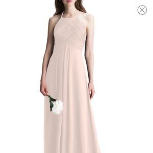 Levkoff Halter Chiffon A-Line Gown (Nordstrom)